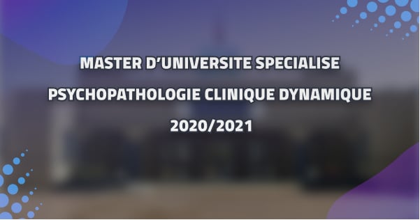 Liste des candidats admis à s’inscrire au Master « Psychopathologie Clinique Dynamique » Liste des candidats admis à s’inscrire au Master « Psychopathologie Clinique Dynamique »