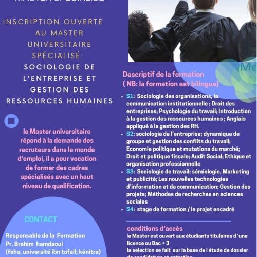 Master Sociologie de l’entreprise et gestion des ressources humaines