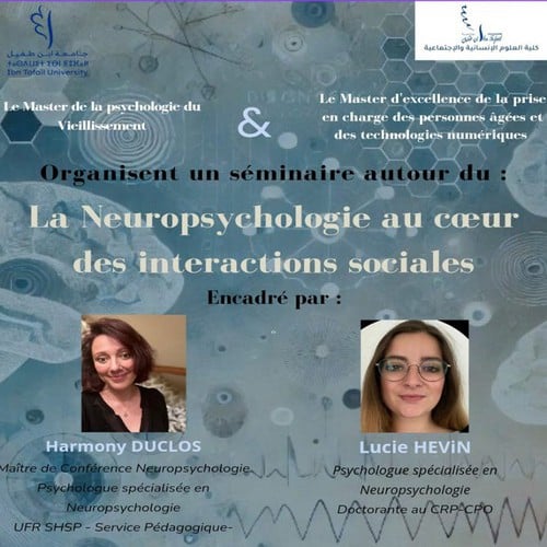 Le Master de la psychologie du Vieillissement & Le Master d’excellence de la prise en charge des personnes âgées et des technologies numériques organisent un séminaire autour du : La Neuropsychologie au cœur des intéractions sociales